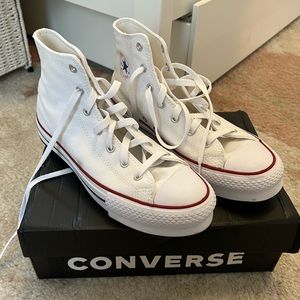 White platform converse size 6